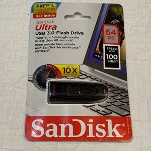 SanDisk Ultra 64GB USB 3.0 Flash Drive - Black and Red